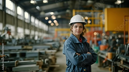Wallpaper Mural Woman workers in warehouse industry Torontodigital.ca