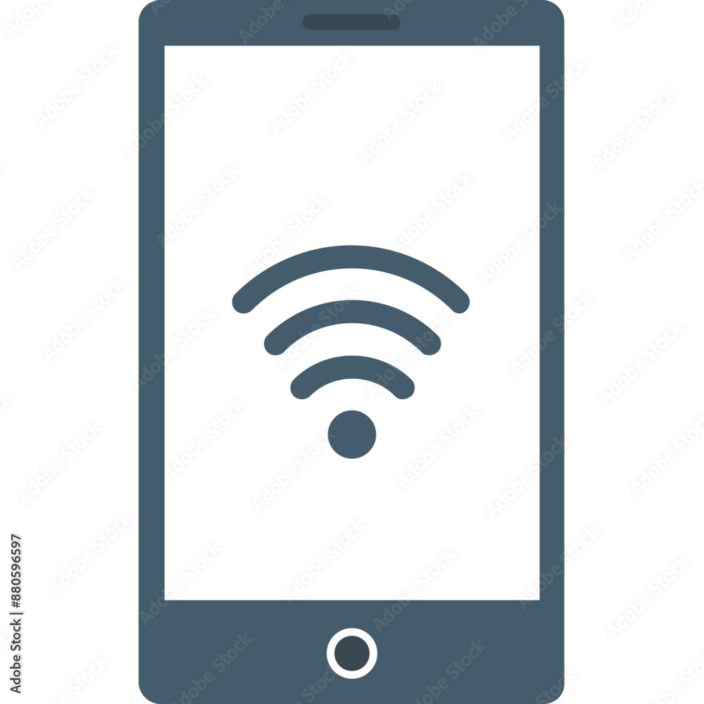 Wifi Connected vector icon in flat style with isolated background Wifi Connected vector icon in flat style with isolated background