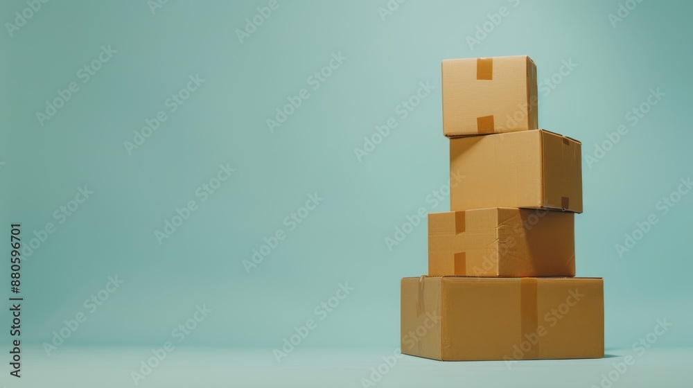 Obraz premium The stacked cardboard boxes