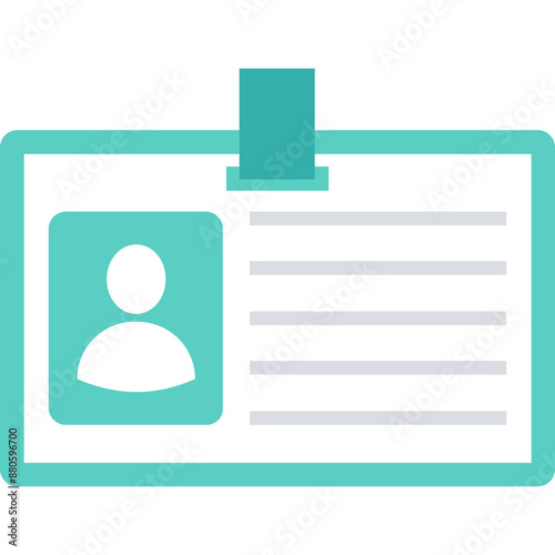 Id Card vector icon in flat style with isolated background 