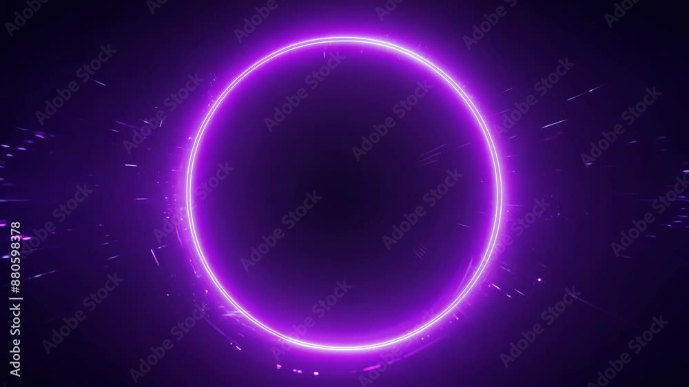 Abstract Purple Neon Circle with Sparks Abstract Purple Neon Circle with Sparks