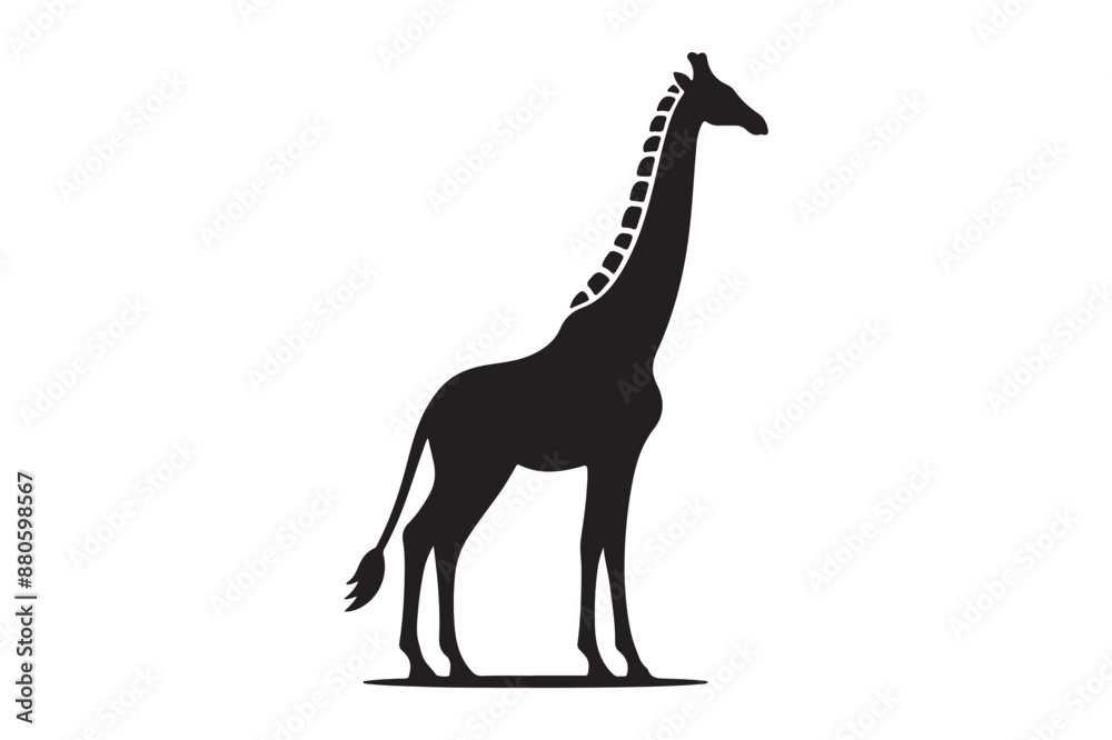 Fototapeta premium Giraffe set Animal Silhouettes vector illustration - Generative AI