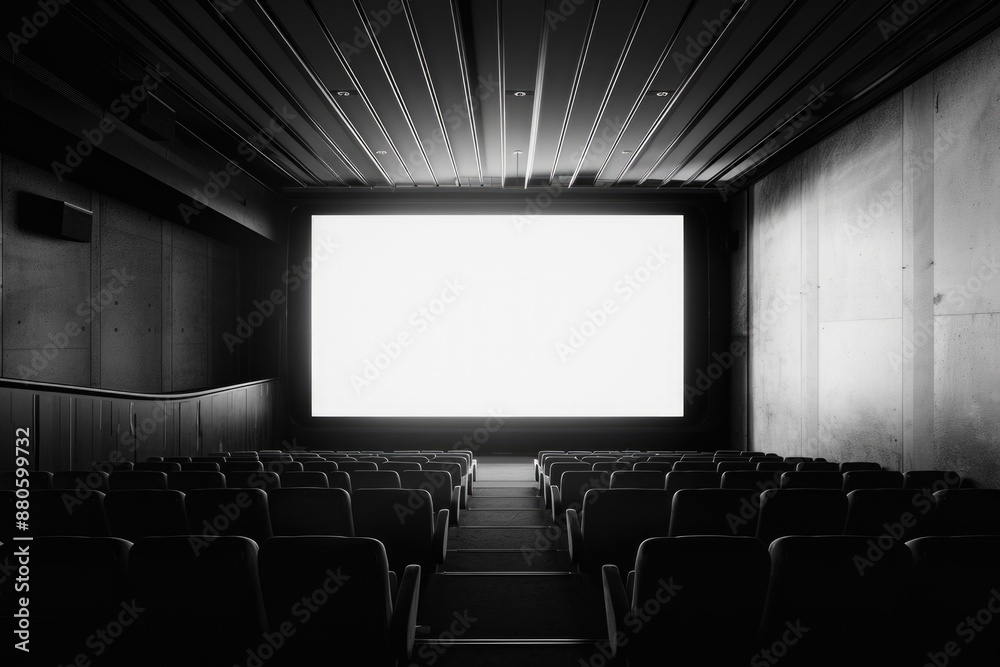 A close-up shot of a classic movie screen in black and white, perfect for nostalgic film-related projects
