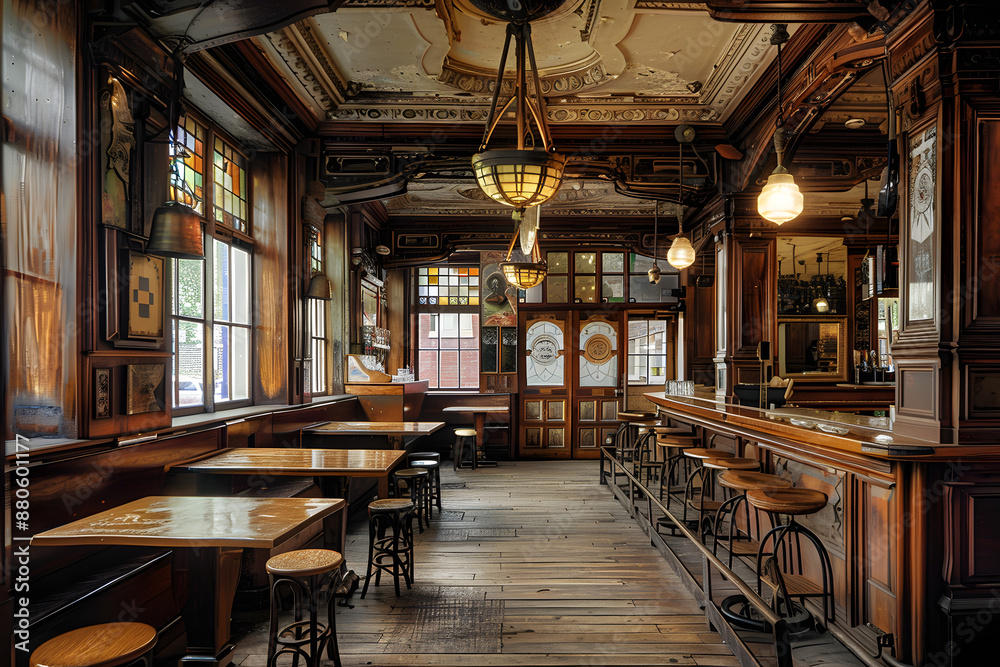 interior of empty old public house. brass. wood. interior of empty old public house. brass. wood.
