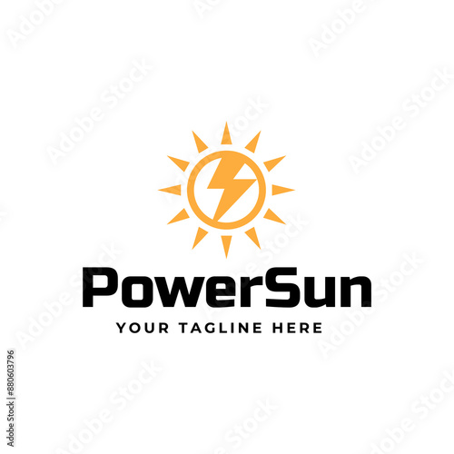 Solar Energy logo designs vector, Sun power logo