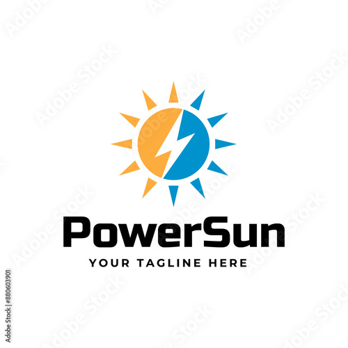 Solar Energy logo designs vector, Sun power logo