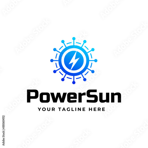 Solar Energy logo designs vector, Sun power logo