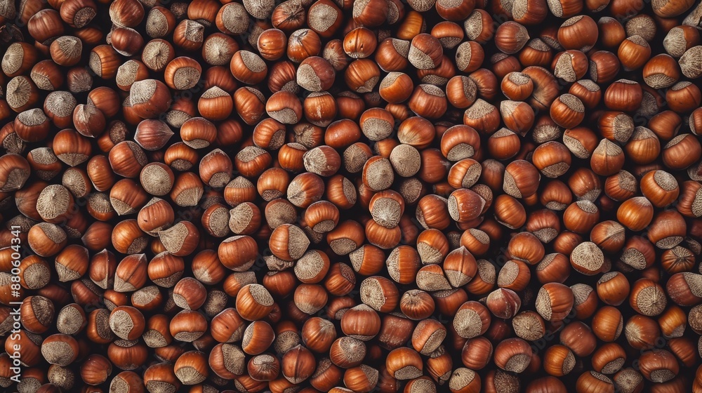 A pile of nuts stacked on top of each other A pile of nuts stacked on top of each other
