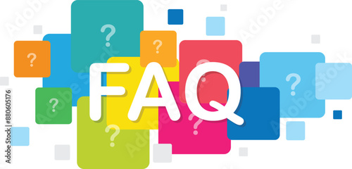FAQ colorful typography banner