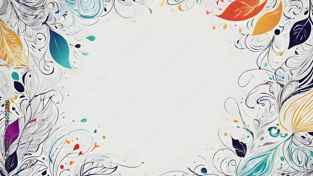 Floral design template with copyspace. Abstract modern floral background design template. AI generated image Floral design template with copyspace. Abstract modern floral background design template. AI generated image