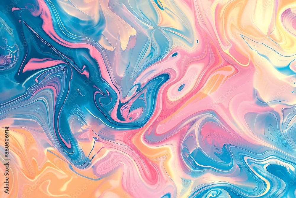 Fototapeta premium A marbled paper texture, combining swirling colors for an artistic and fluid background.