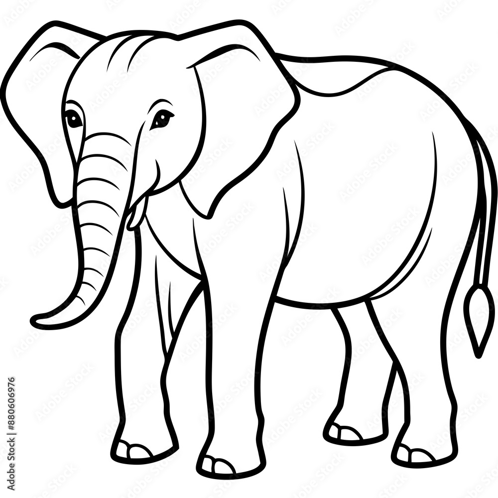 Naklejka premium elephant line art vector silhouette