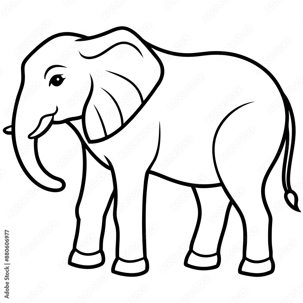 Obraz premium elephant line art vector silhouette 
