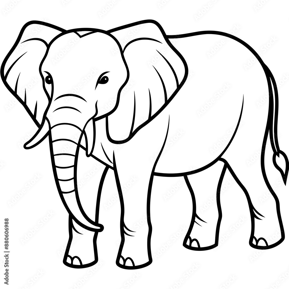  elephant line art vector silhouette  
