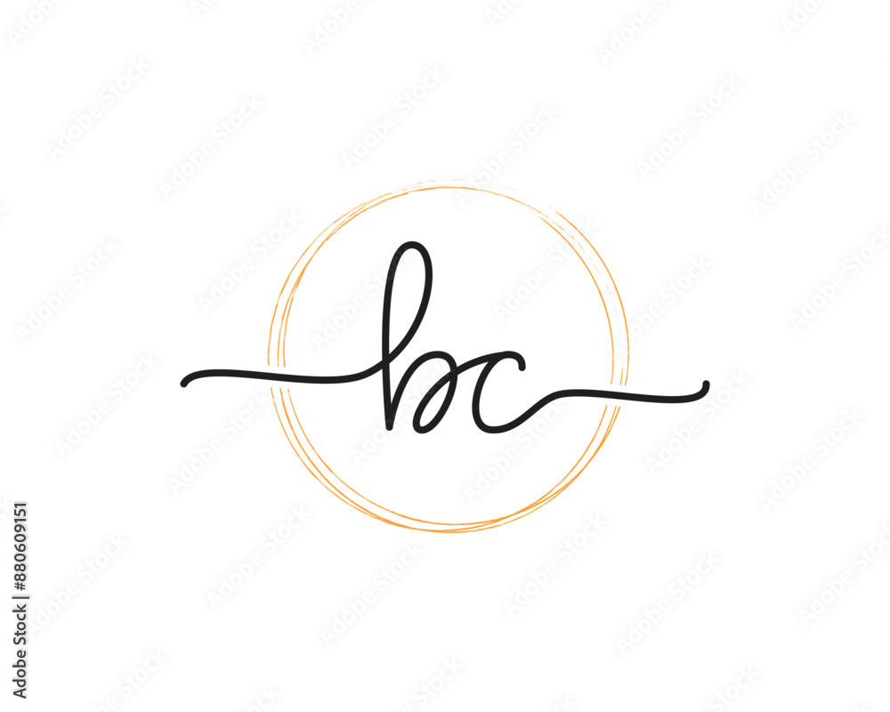 BC initial letter handwriting logo design ,signature logo template,beauty initial with circle design BC initial letter handwriting logo design ,signature logo template,beauty initial with circle design