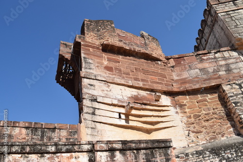 A side stone in an Indian fort in a desert