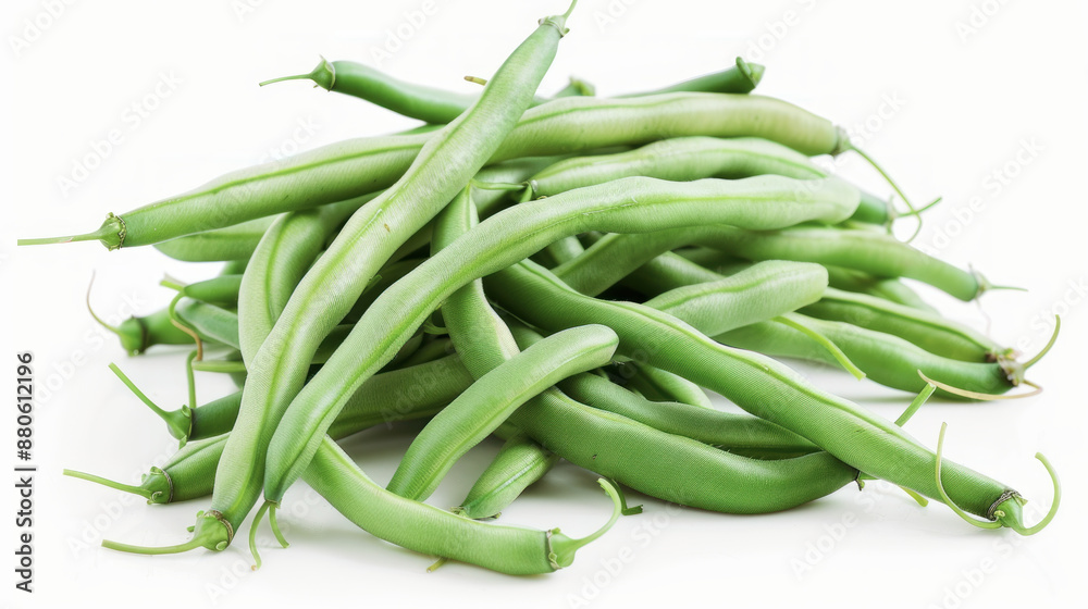 Fresh green beans on white background Fresh green beans on white background