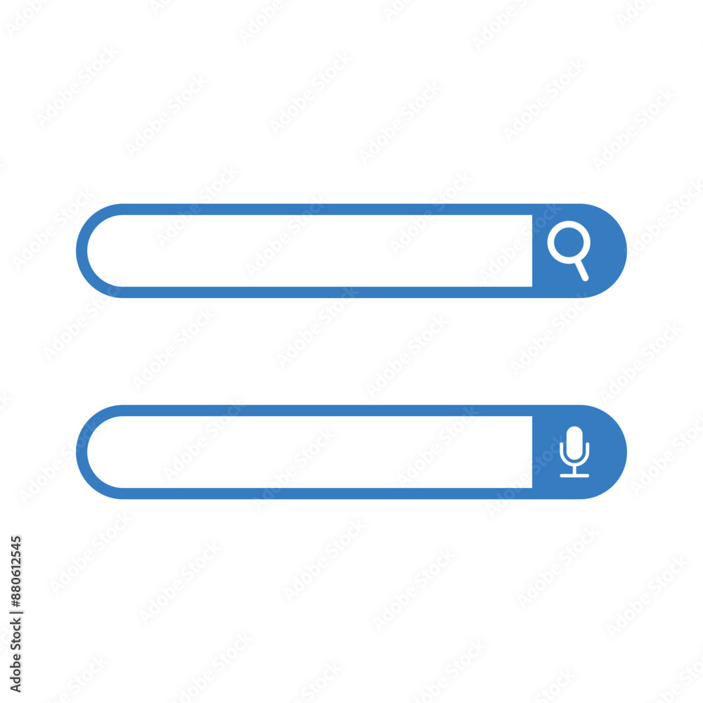 Blue search box with rounded corners. search bar, search box, Internet search, web search bar, magnifying glass search button Blue search box with rounded corners. search bar, search box, Internet search, web search bar, magnifying glass search button