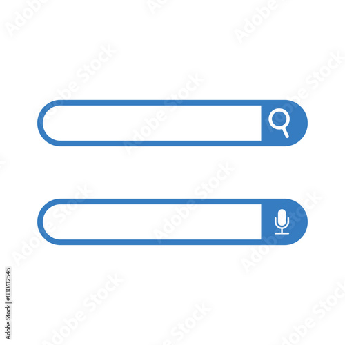 Blue search box with rounded corners. search bar, search box, Internet search, web search bar, magnifying glass search button