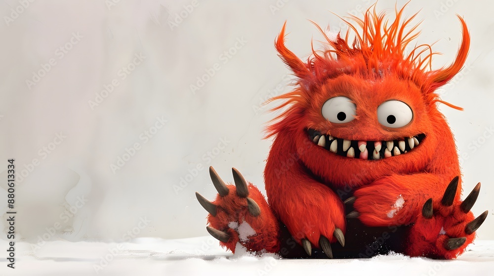 Fototapeta premium cute monster with fur