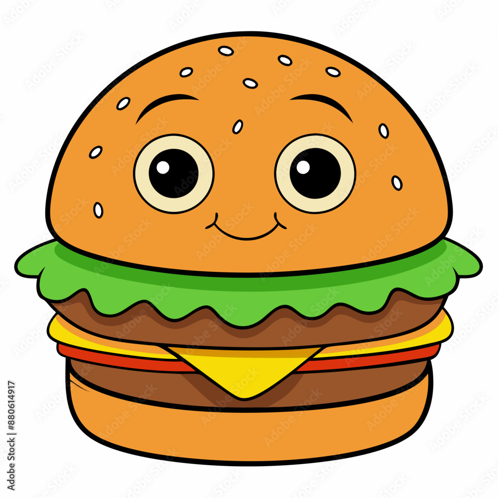 Burger vector illustration, Burger vector art, Burger silhouette, burger cartoon character Burger vector illustration, Burger vector art, Burger silhouette, burger cartoon character