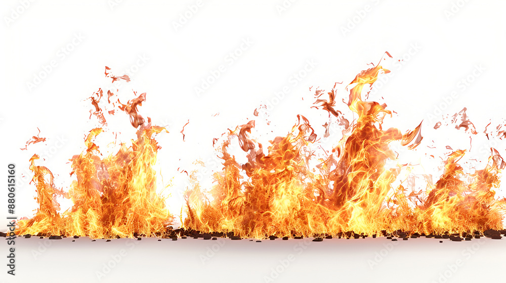 burning fire of flame and spark on white background ,Fire flames ...