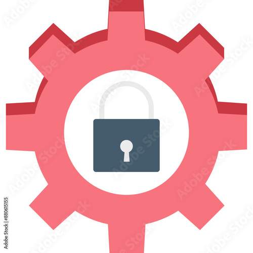 Lock Color vector icon with isolated background in flat style 