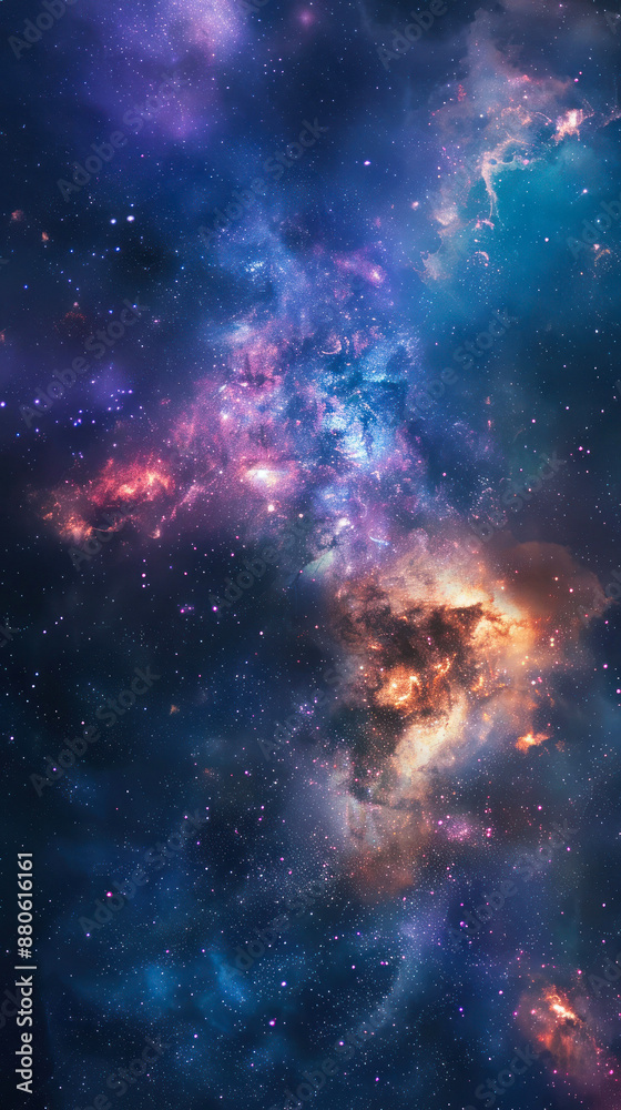 Naklejka premium Spectacular scene of colorful galaxies in space
