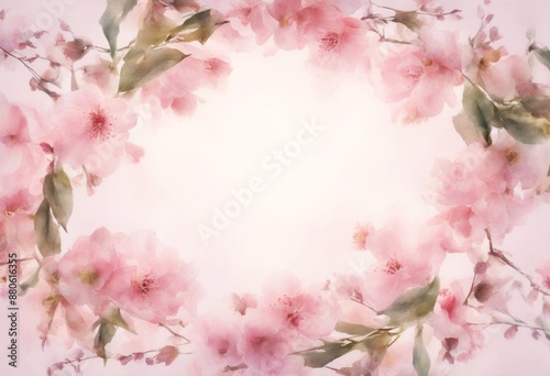 pattern floral abstract spring watercolor pink seamless bouquet nature blossoms wreath frame leaf design flower rose photo