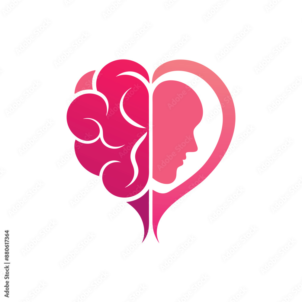 Psychology logo that includes brain and heart vector illustration.
Psychology logo that includes brain and heart vector illustration.