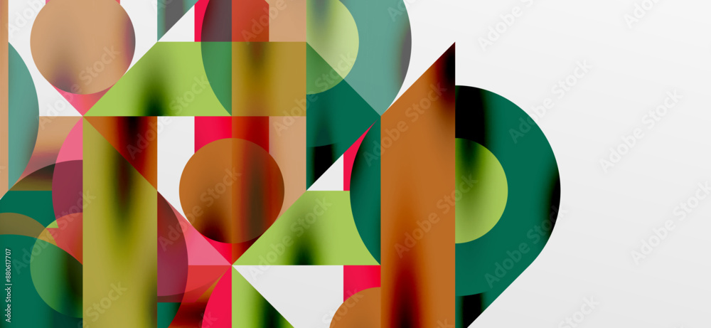 Circles and shadows. Colorful round elements with triangles, semi circles and other shapes. Vector Illustration For Wallpaper, Banner, Background, Card, Book Illustration, landing page Circles and shadows. Colorful round elements with triangles, semi circles and other shapes. Vector Illustration For Wallpaper, Banner, Background, Card, Book Illustration, landing page