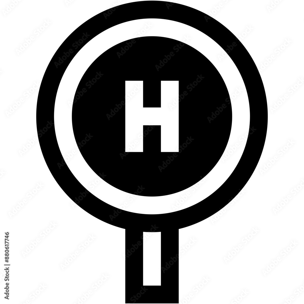 Fototapeta premium Vector Icon Hospital, sign, road sign, medical sign, traffic sign