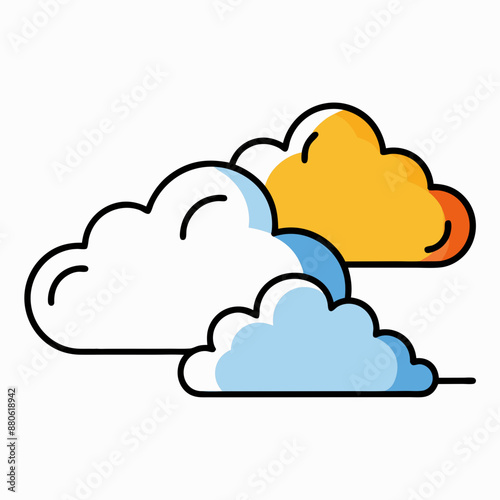 Cloud vector illustration, Cloud vector art, Cloud silhouette, cloud icon