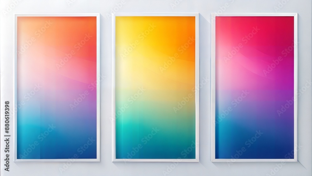 set of three vertical poster, color field, isolated on white background set of three vertical poster, color field, isolated on white background