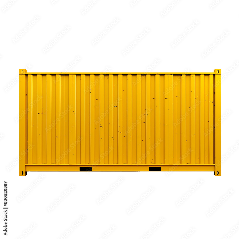 yellow cargo shipping container isolated on white transparent background yellow cargo shipping container isolated on white transparent background