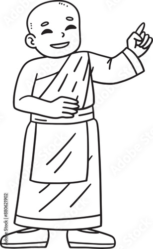 Buddhism Buddhist Monk Isolated Coloring Page