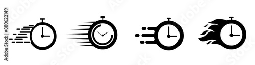 Timer icons set. speed time vector icons set.Rapid line symbol. Countdown timer collection.