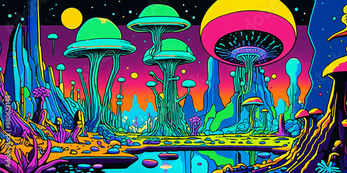 Alien fantasy landscape. Di...