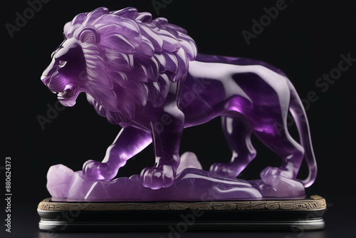 Amethyst lion figurine. Dig...