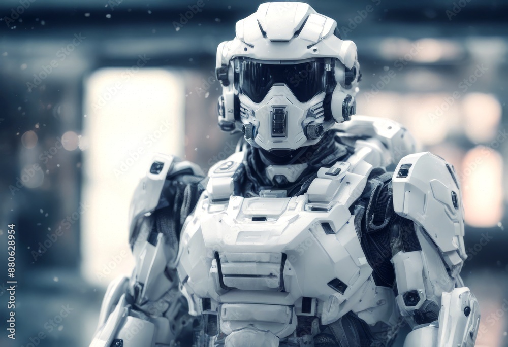 power future marine fi space illustration white sci soldier realistic science fiction human suite robot costume armoring