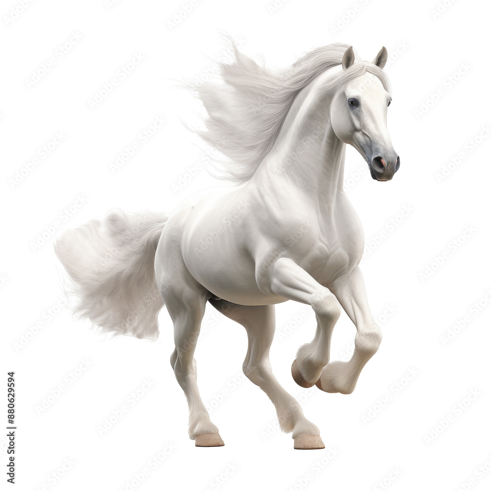 White Horse Running Freely White Horse Running Freely