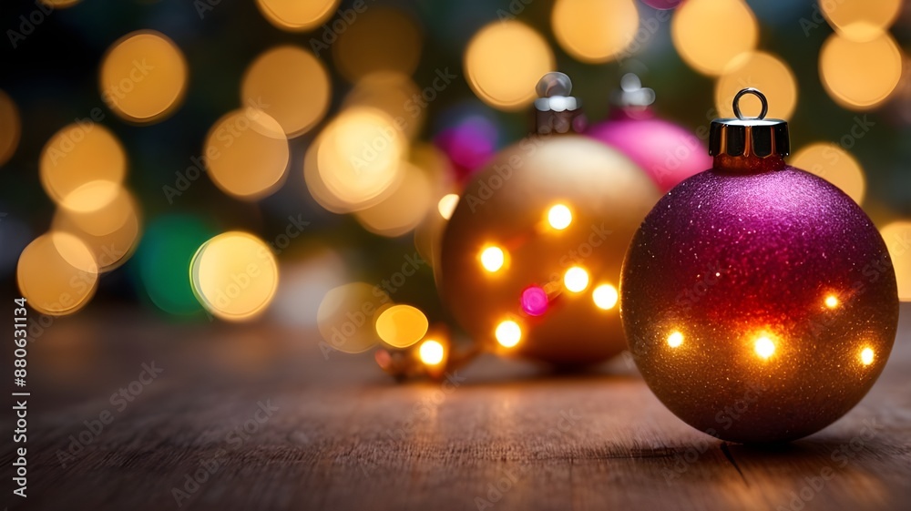 Fototapeta premium Festive Holiday Bokeh Lights: Vibrant Celebration Atmosphere