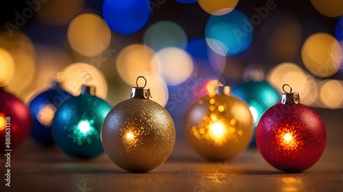 Festive Holiday Bokeh Lights: Vibrant Celebration Atmosphere