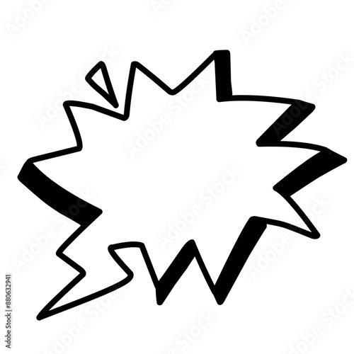 Hand drawn empty comic speech bubble with clouds and halftone shadow. Pop art vector cartoon illustration in retro style. Design for comic book, poster, banner