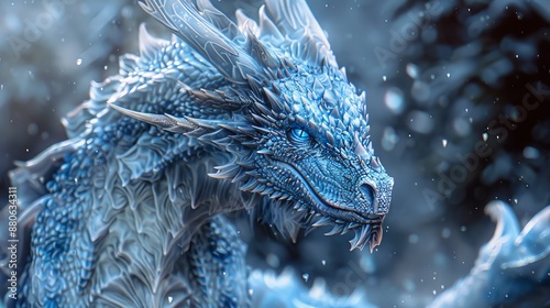 Ice dragon rendered in exquisite detail. Customize it with your message for a compelling visual aid.