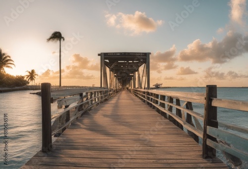 key st palm beach miami holiday florida panorama ocean footbridge dream travel smathers view sunrise sea