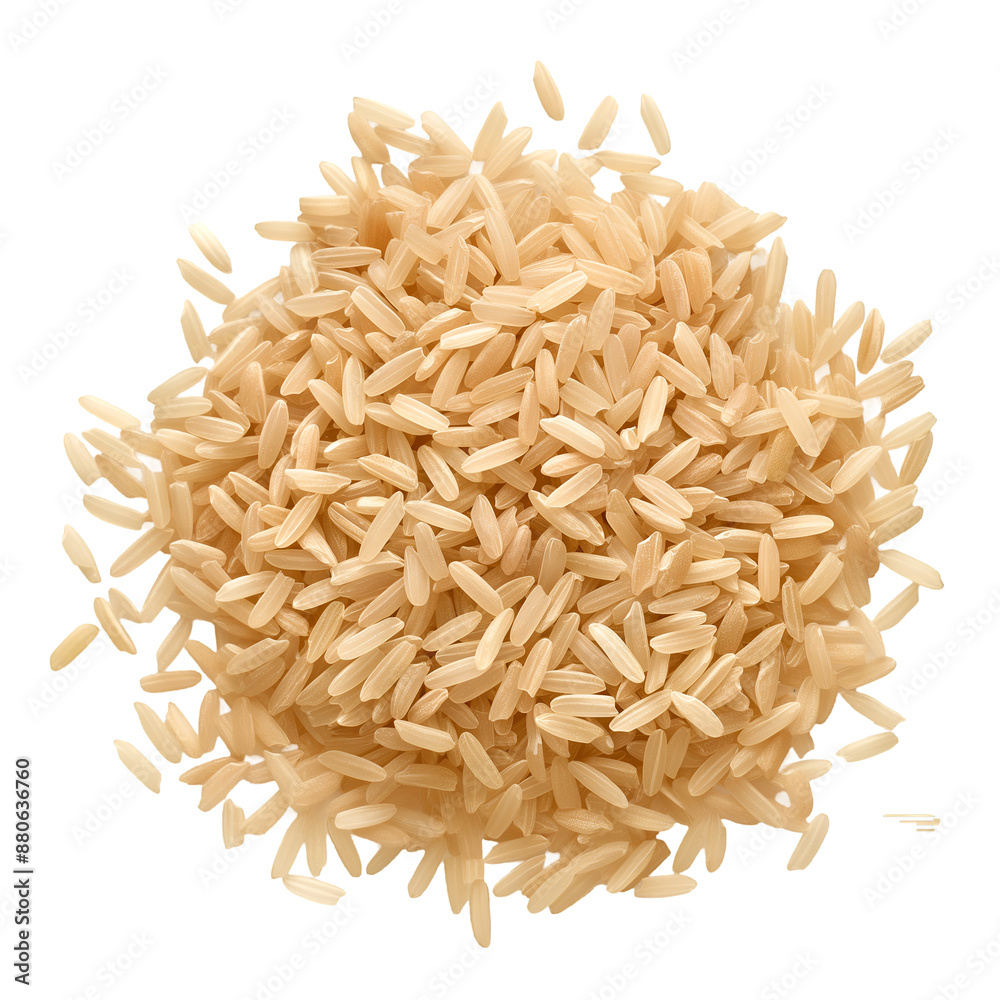 Brown Rice, Cereal, Isolated on Transparent Background, Graphic Resource for Gourmet Advertising, Menu Design, Website Banners, Packaging, and Social Media Campaigns 