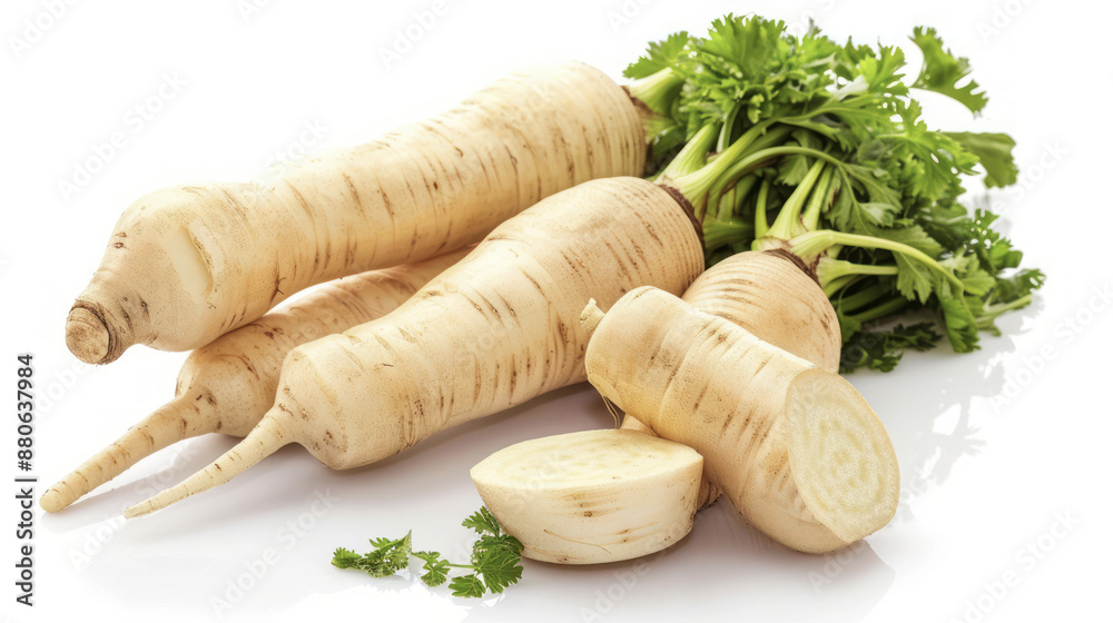 Fresh Parsnips with Green Tops Fresh Parsnips with Green Tops