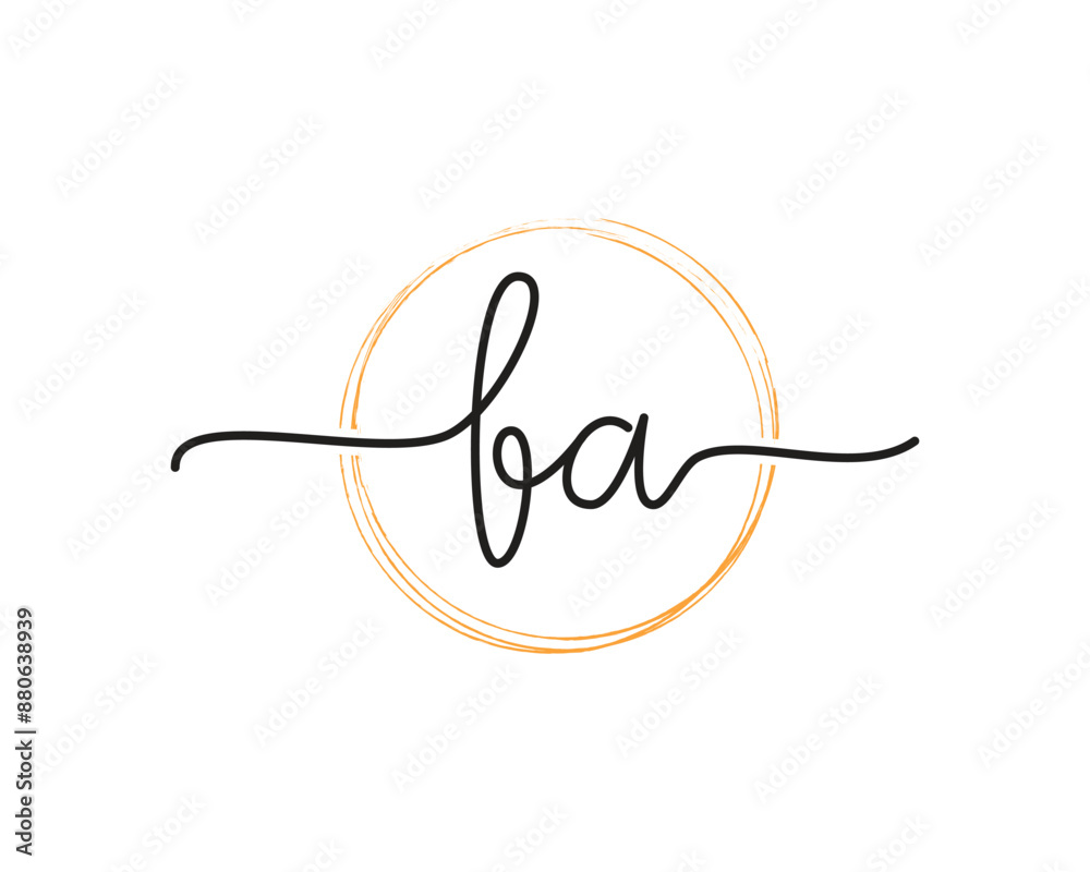 FA initial letter handwriting logo design ,signature logo template,beauty initial with circle design FA initial letter handwriting logo design ,signature logo template,beauty initial with circle design