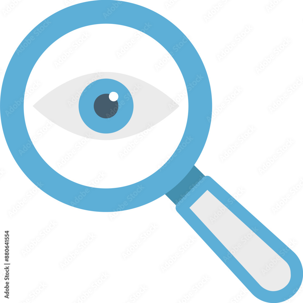Magnifier vector icon with isolated background in flat style Magnifier vector icon with isolated background in flat style